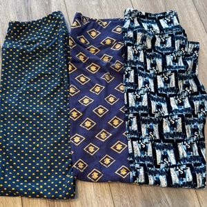 NEW OS Set of Three Patterned Leggings